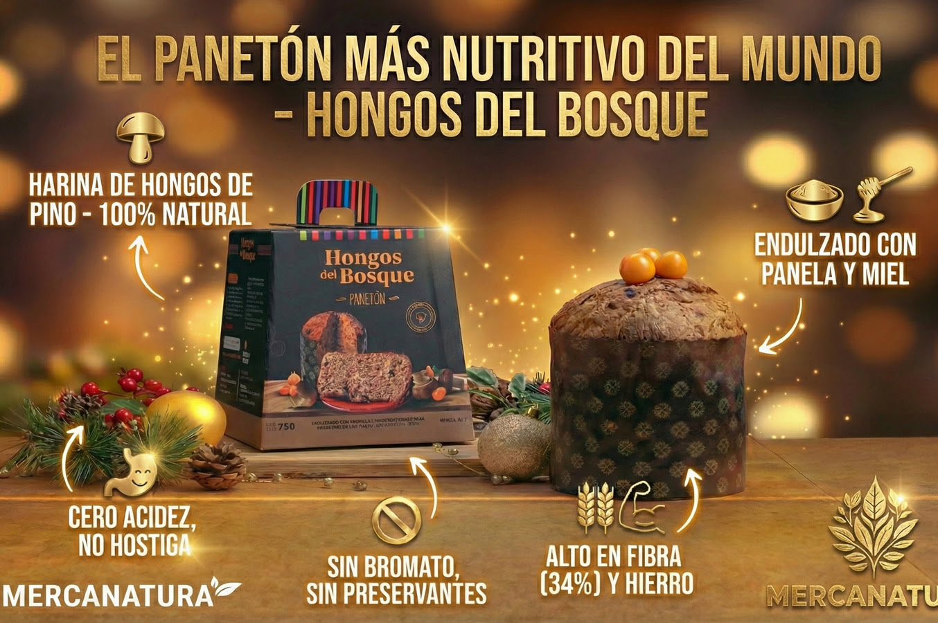Panetón de Harina de Hongos del Bosque 750 g