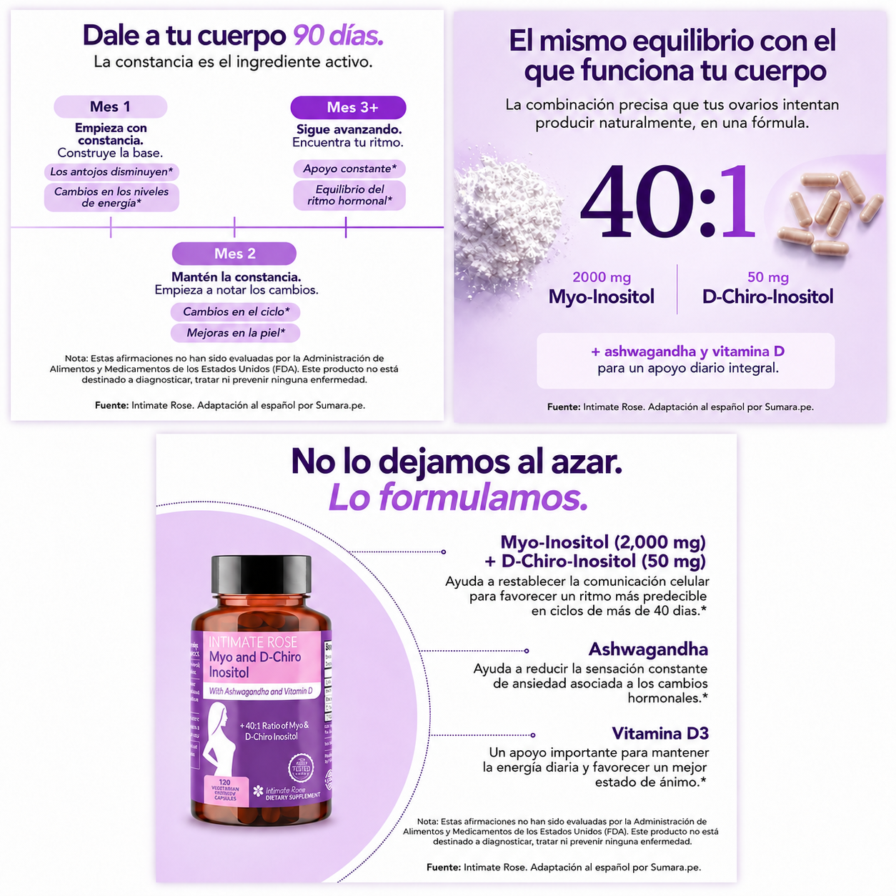 Myo-Inositol & D-Chiro Inositol 120 Cápsulas Intimate Rose