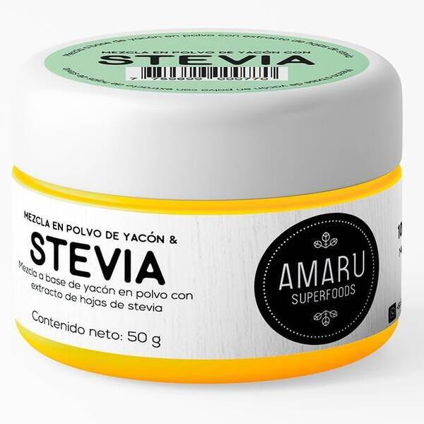Stevia Amaru con Yacón de 50 gramos – Endulzante 100% Natural y Sin Calorías