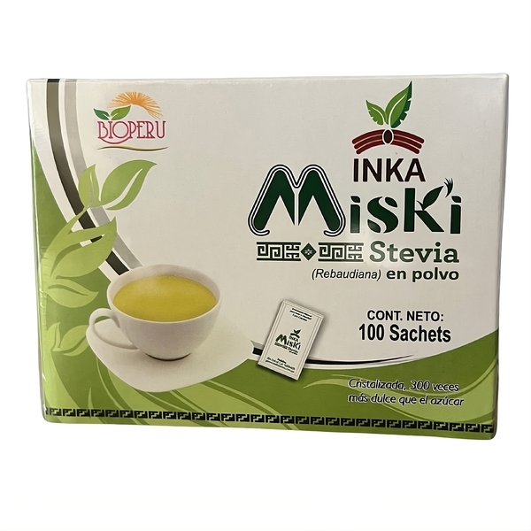 Stevia Inka Miski en Caja – 100 Sobres Sachets de 0.3 gramos