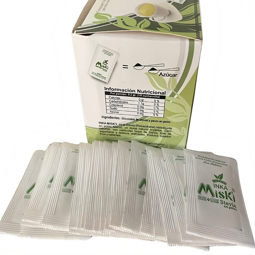 Stevia Inka Miski en Caja – 100 Sobres Sachets de 0.3 gramos