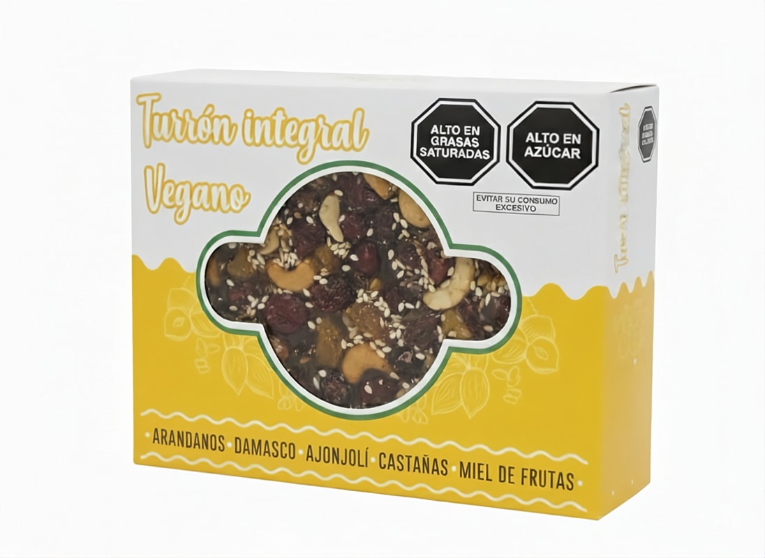 Turrón Integral Vegano Mana con Arándanos y Damasco 500 gramos